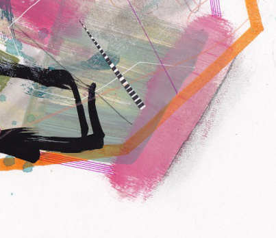 Detail of " 141028-2 " by Jaime Derringer. Mixed Media on Paper. 11" x 14".
