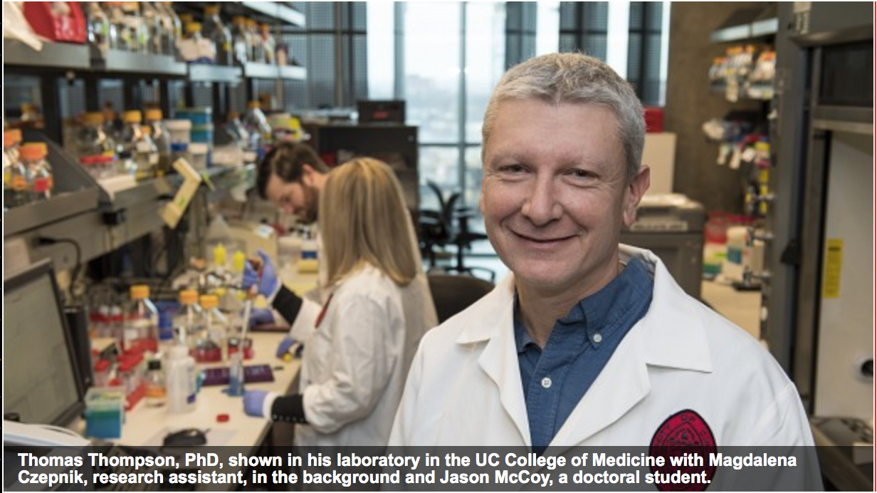 Dr. Thompson, Jason McCoy and Magda Czepnik obtain publicity from UC HealthNews for their recent publication in PNAS: http://healthnews.uc.edu/news/?/29684/
