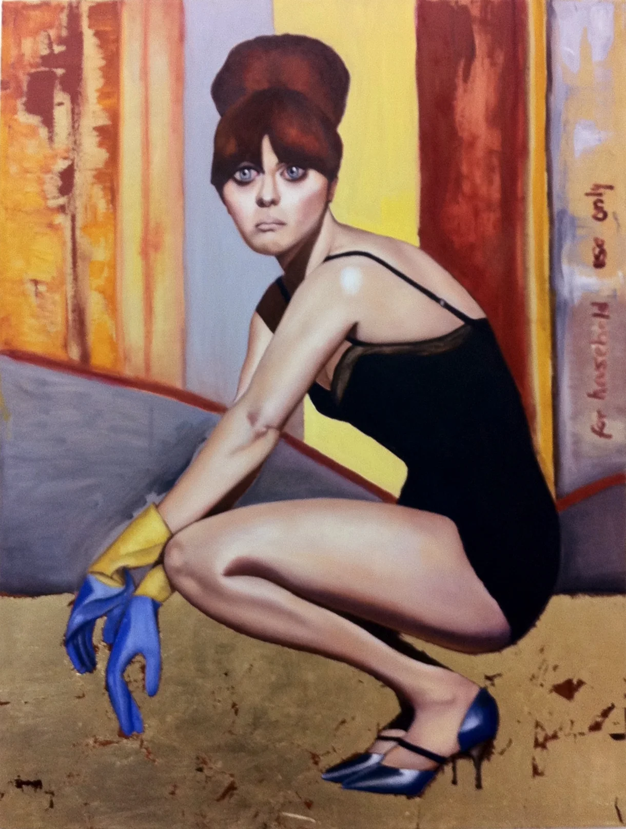 FOR HOUSEHOLD USE ONLY, 2012, OIL ON CANVAS, 40X30 IN