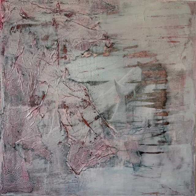 Study III, 2025. Oil and paper on wood.
20 x 20 in. (51 x 51 cm)