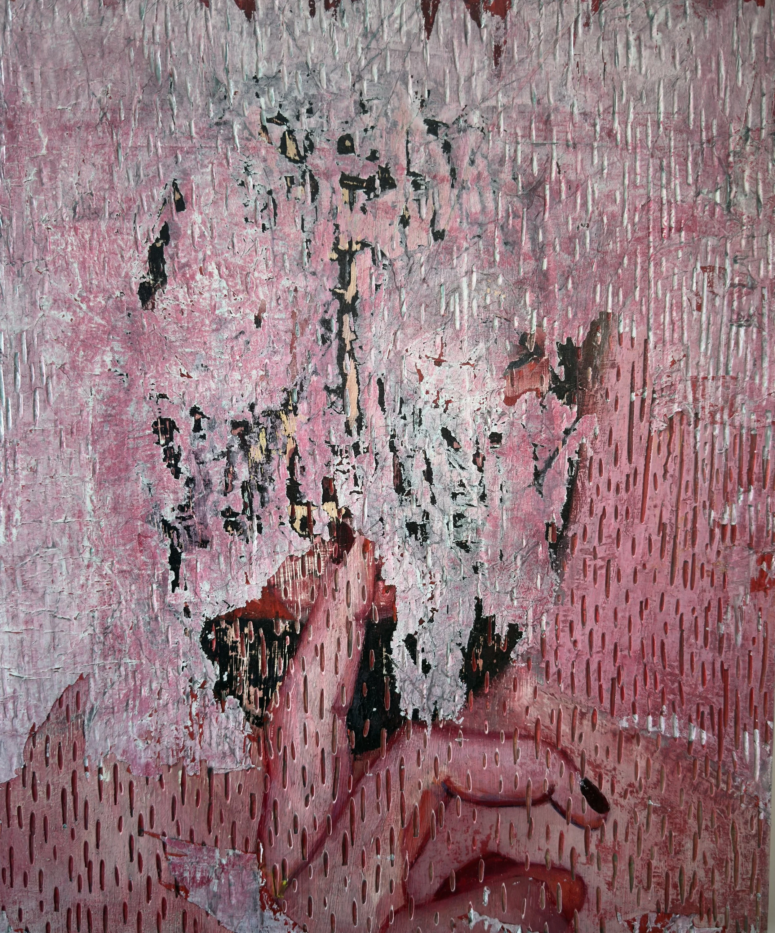 Be Silent, 2026 |Oil, paper on wood | 24 x 20 inches

