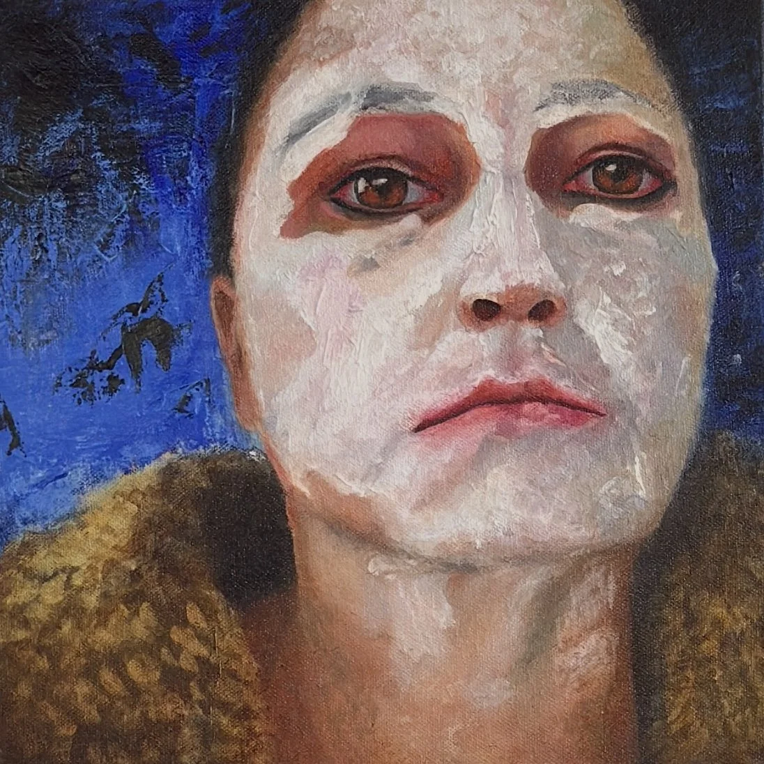 Hiding, 2015 | 
 
Oil, beeswax on canvas 
 
12ｘ12 inches 
