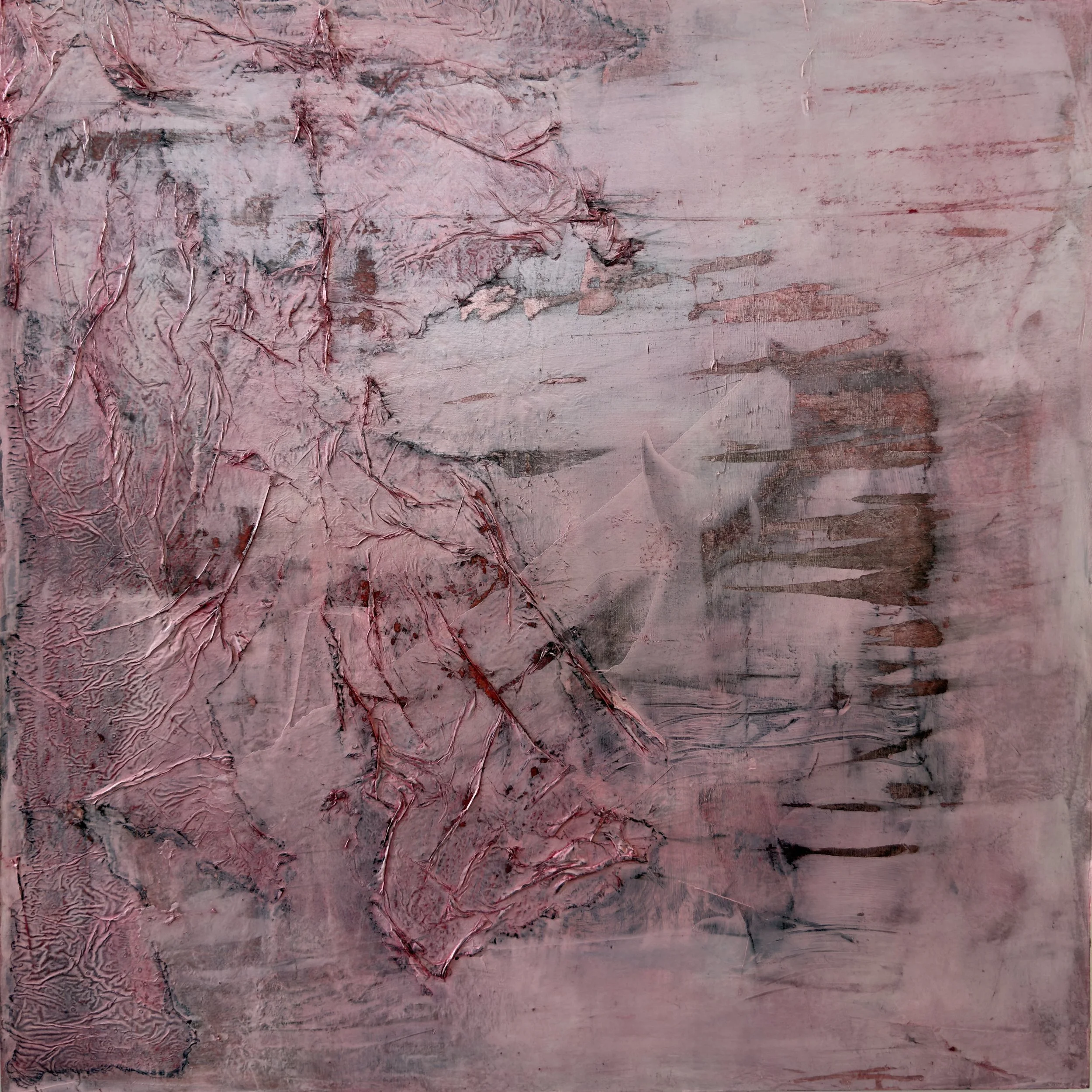 Island 4, 2025 | 
 
Oil and paper on wood |

20 x 20 inches 
