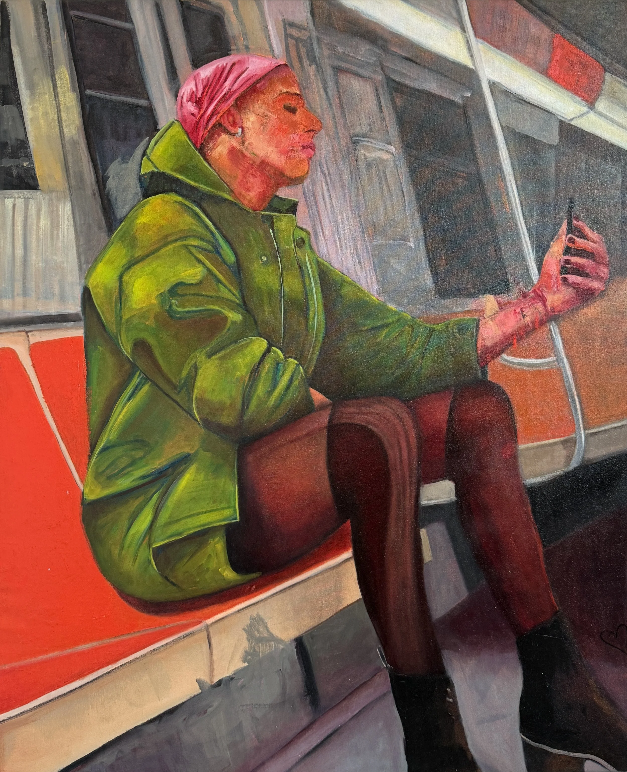 Babydoll, 2023 | 
 
Oil and beeswax on canvas 
 
48 x 40 inches 
