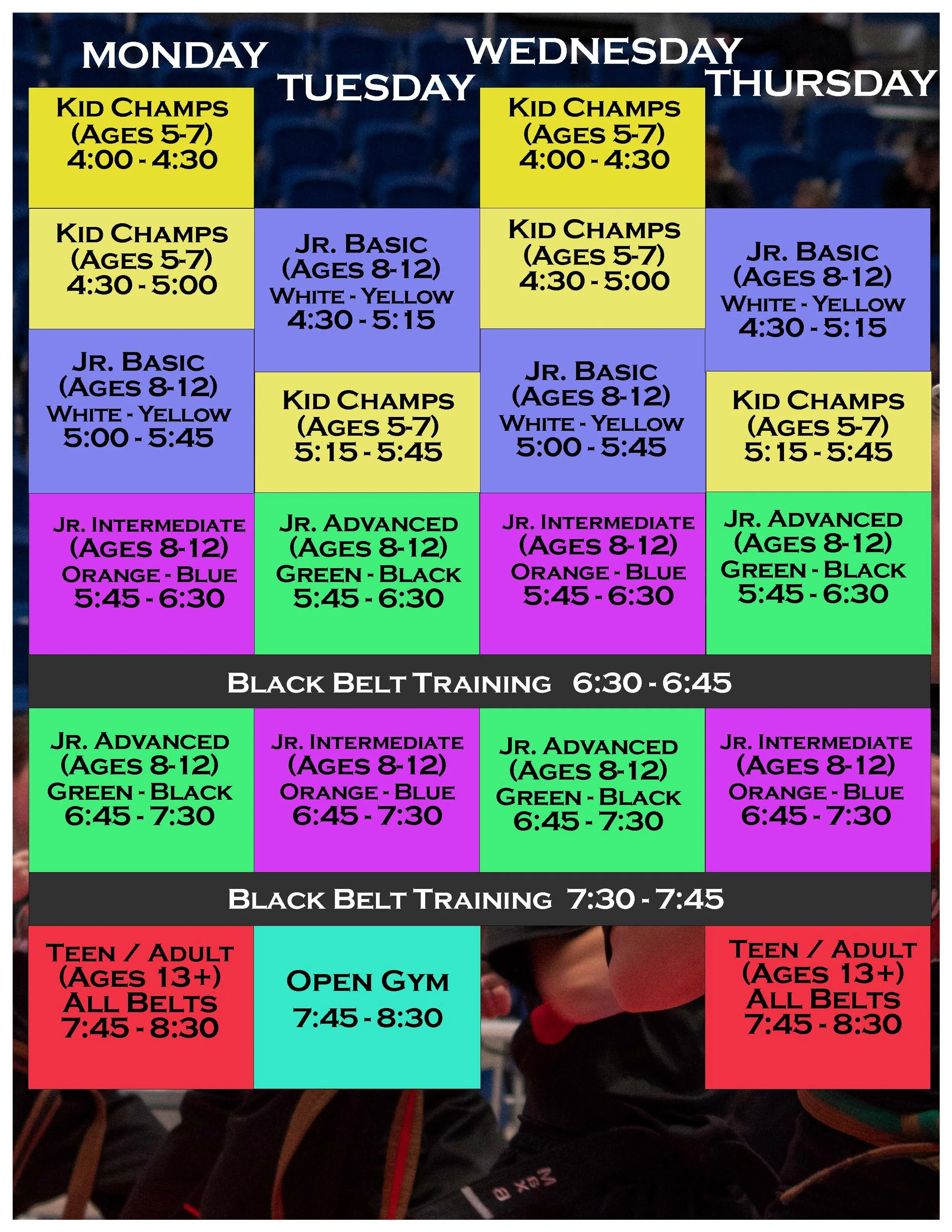 Class Schedule — Bobby Lawrence Karate Layton