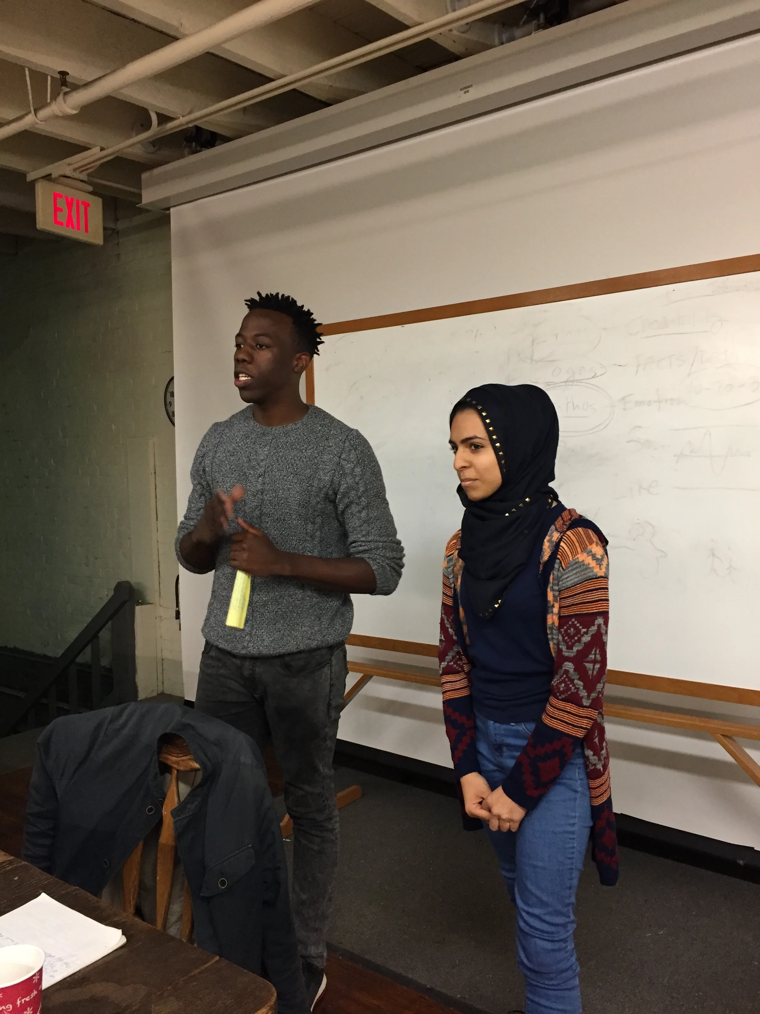 Dojees practicing their presentation skills