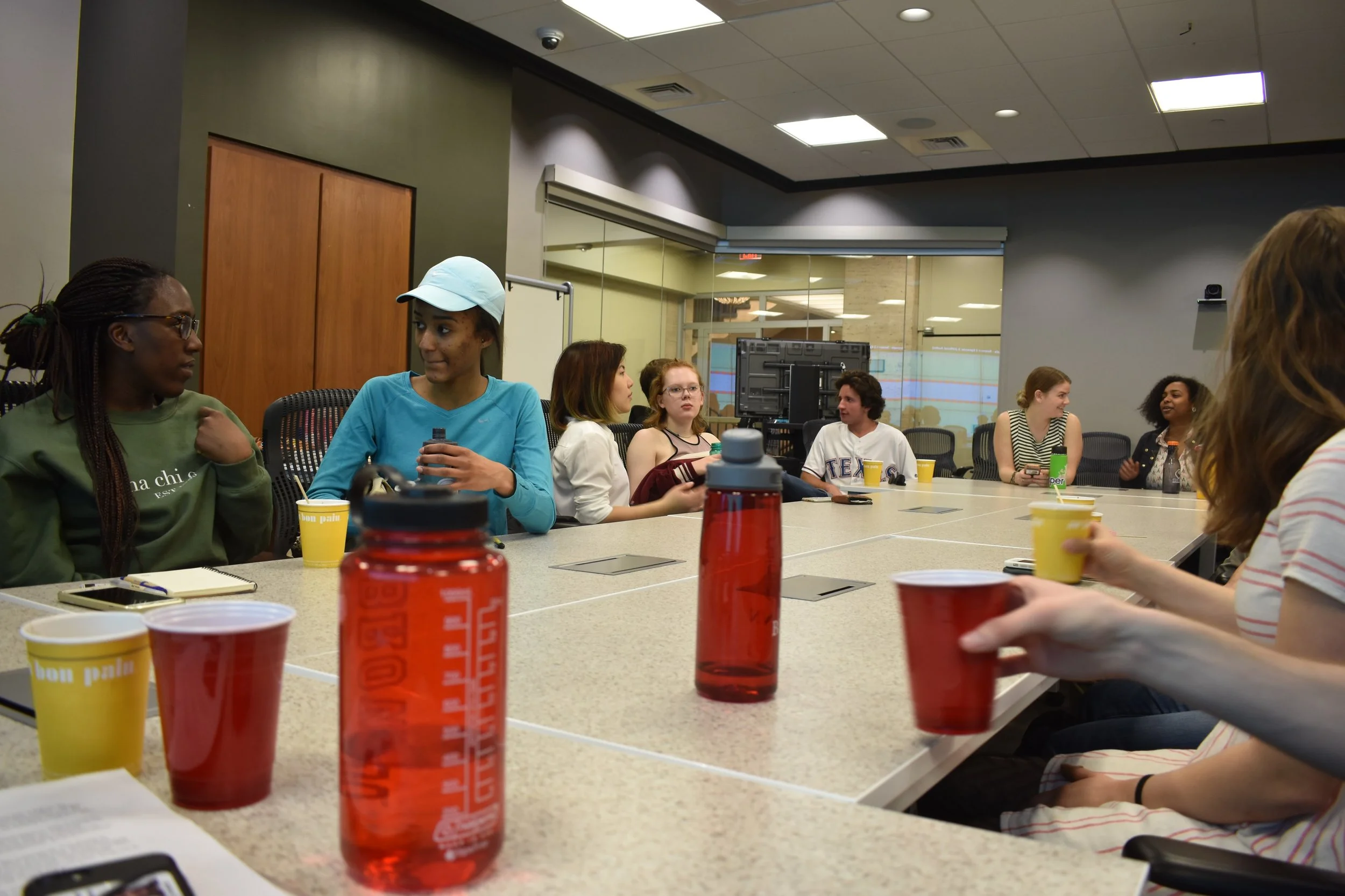 New Dojees enjoying snacks and mingling