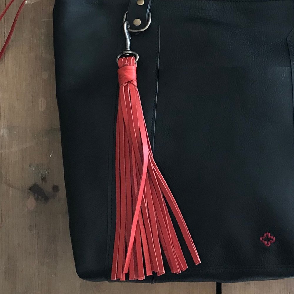 Big Leather Tassel Clip — by elke