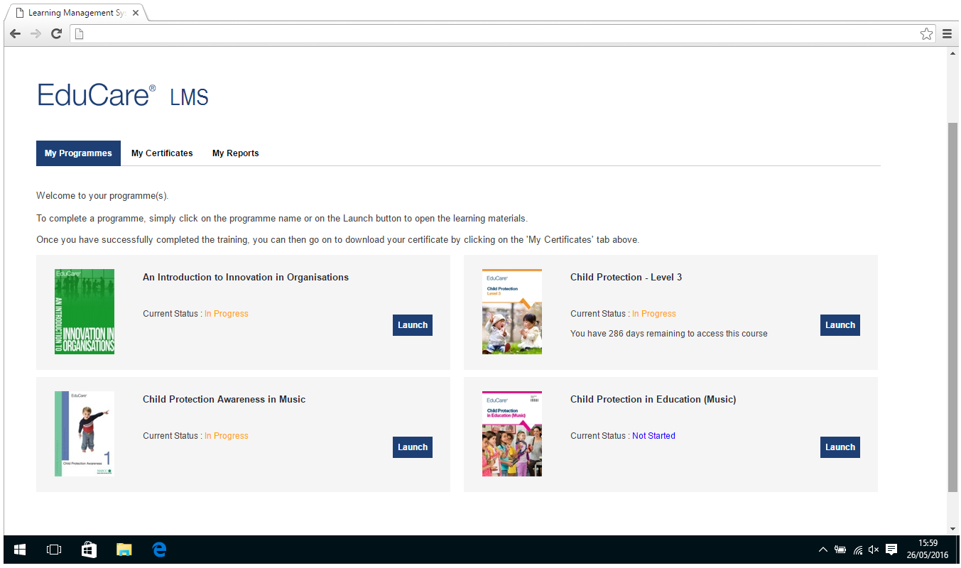 A responsive LMS viewed on a laptop