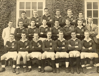 Harvard's 1950 rugby squad.