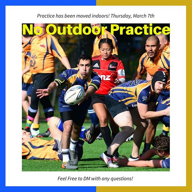 Outdoor Practice has been Moved indoors for tonight only! Feel free to contact directly with any questions!! Look forward to seeing you tonight! #gothamrugby #unitetheempire #igrugby #igr