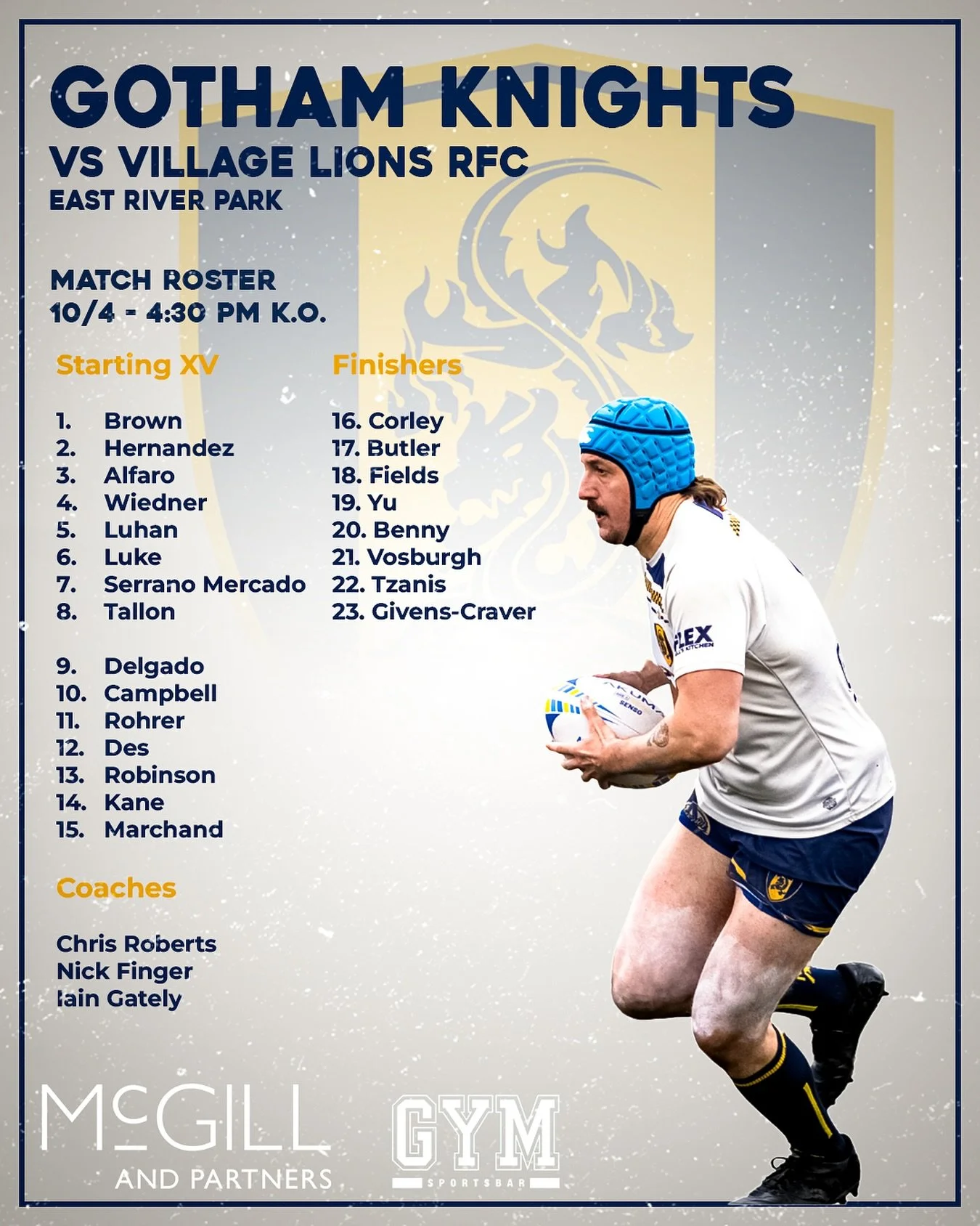 Here is our absolute beast of a squad lineup for tomorrow&rsquo;s big game against the @villagelions ! Match will be held at East River Park and kicks off at 4:30 PM. Come on out and support!