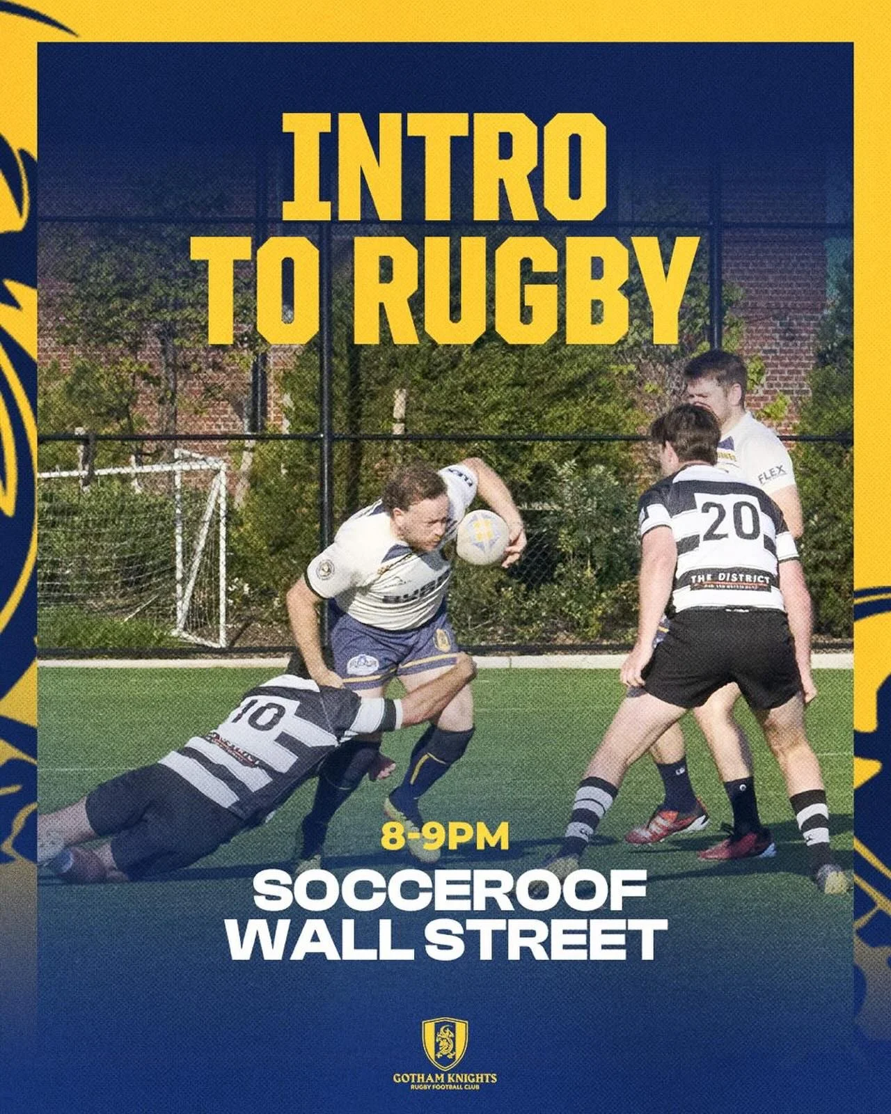 Want a queer sports team in NYC &mdash; or a new hobby that actually sticks? 🏉

Whether you&rsquo;ve played before or you&rsquo;ve never touched a rugby ball, this is for you.

Gotham Knights Intro to Rugby
🗓️ Monday Jan. 19th
🕗 8&ndash;9PM
📍 Soc