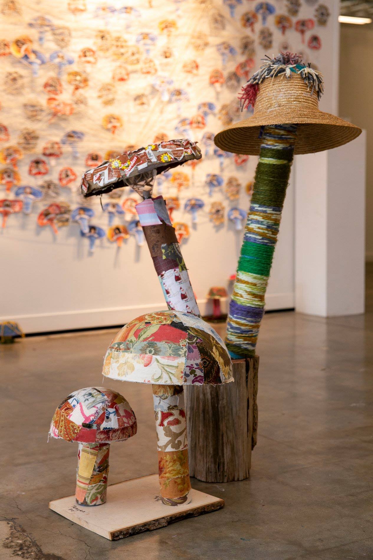  Mushroom sculptures created by local students. Photograph by Karson Photography 