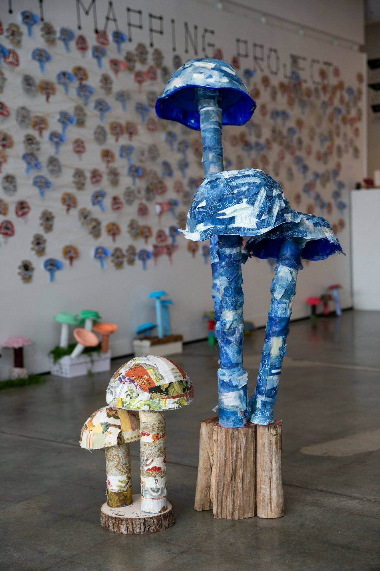  Mushroom sculptures created by local students.   Photograph by Karson Photography 