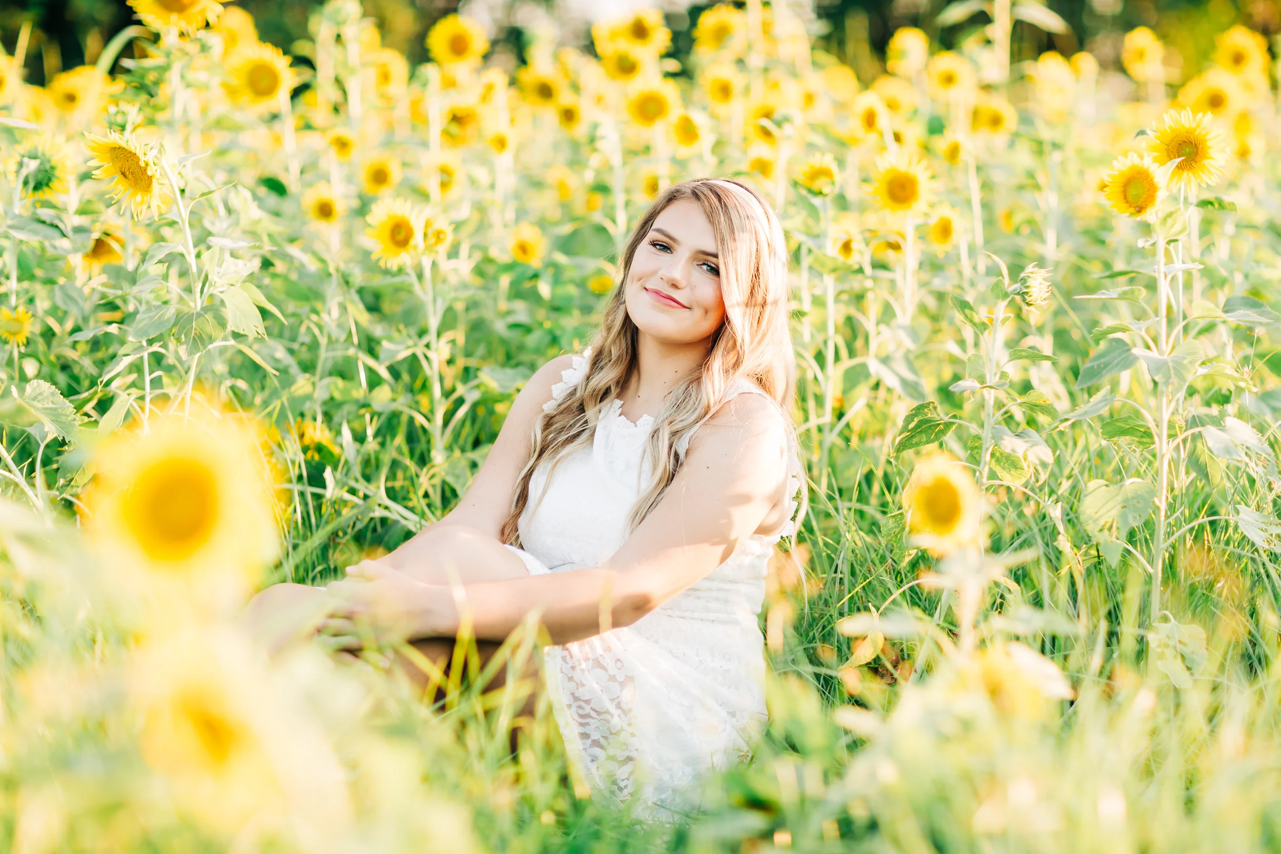 Sinclair's Sunflower Field Senior Session