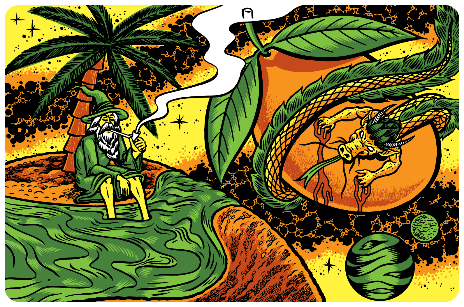 Illustration for Neshaminy Creek's "Mango Shape Of Haze To Come".
