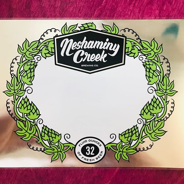 I (finally) made some proper crowler labels for the @neshaminycreekbrewingco taproom. These are actually can silver labels since using clear labels on silver cans gives you air bubbles and traps condensation since we don&rsquo;t have an air knife to 
