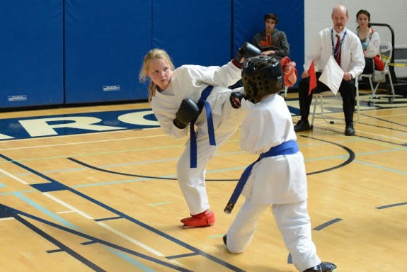 Head kicks a plenty during youth point-fighting divisions Don Osborne Photography