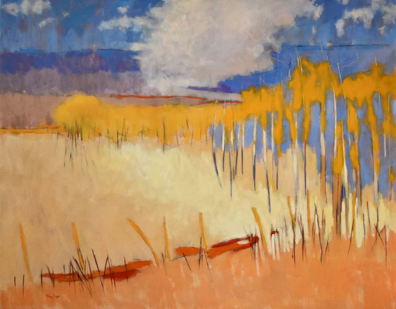  Yellow Fence, 33 × 42, oil on linen 
