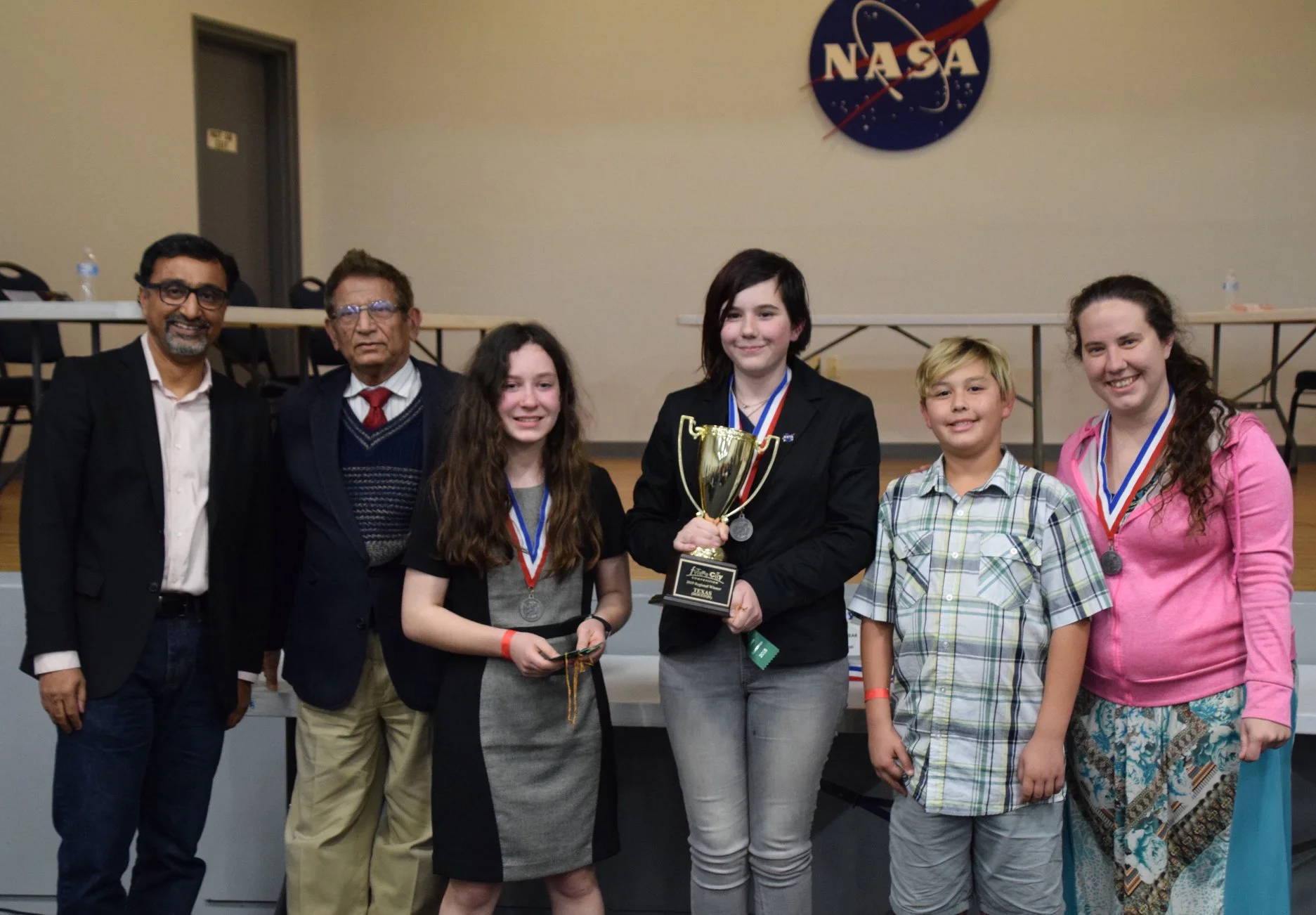 L to R: Moiz Husain, Zafar Taqvi, Aubrie Barela, Hannah Wilder, Aries Teasdale, and Sarah Timmons