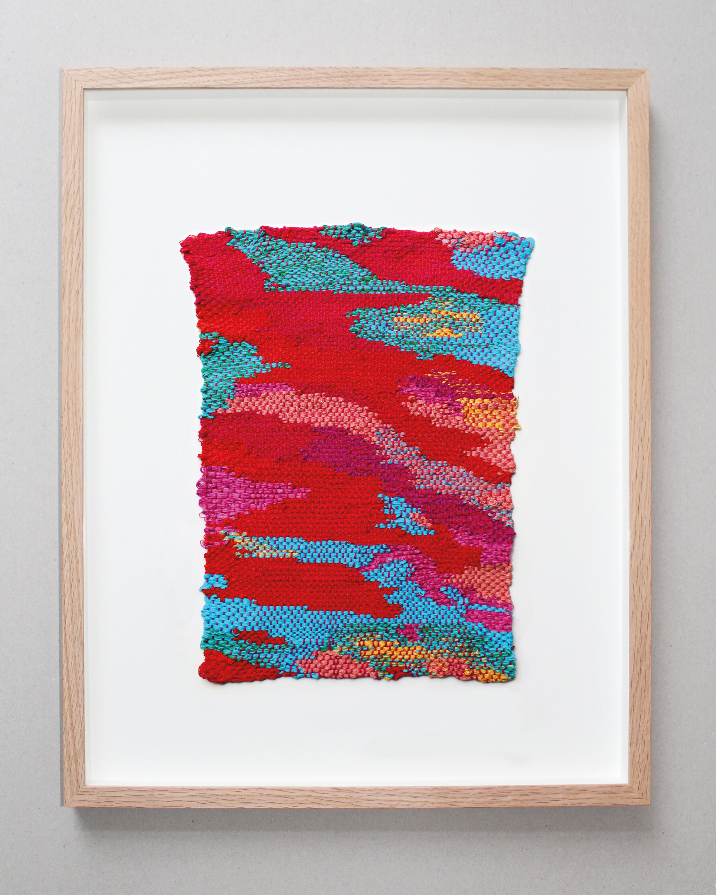 Watery blaze, woven cotton and linen, 29.5 x 22 cm (60 x 40 cm framed), 2021 (framed).jpg