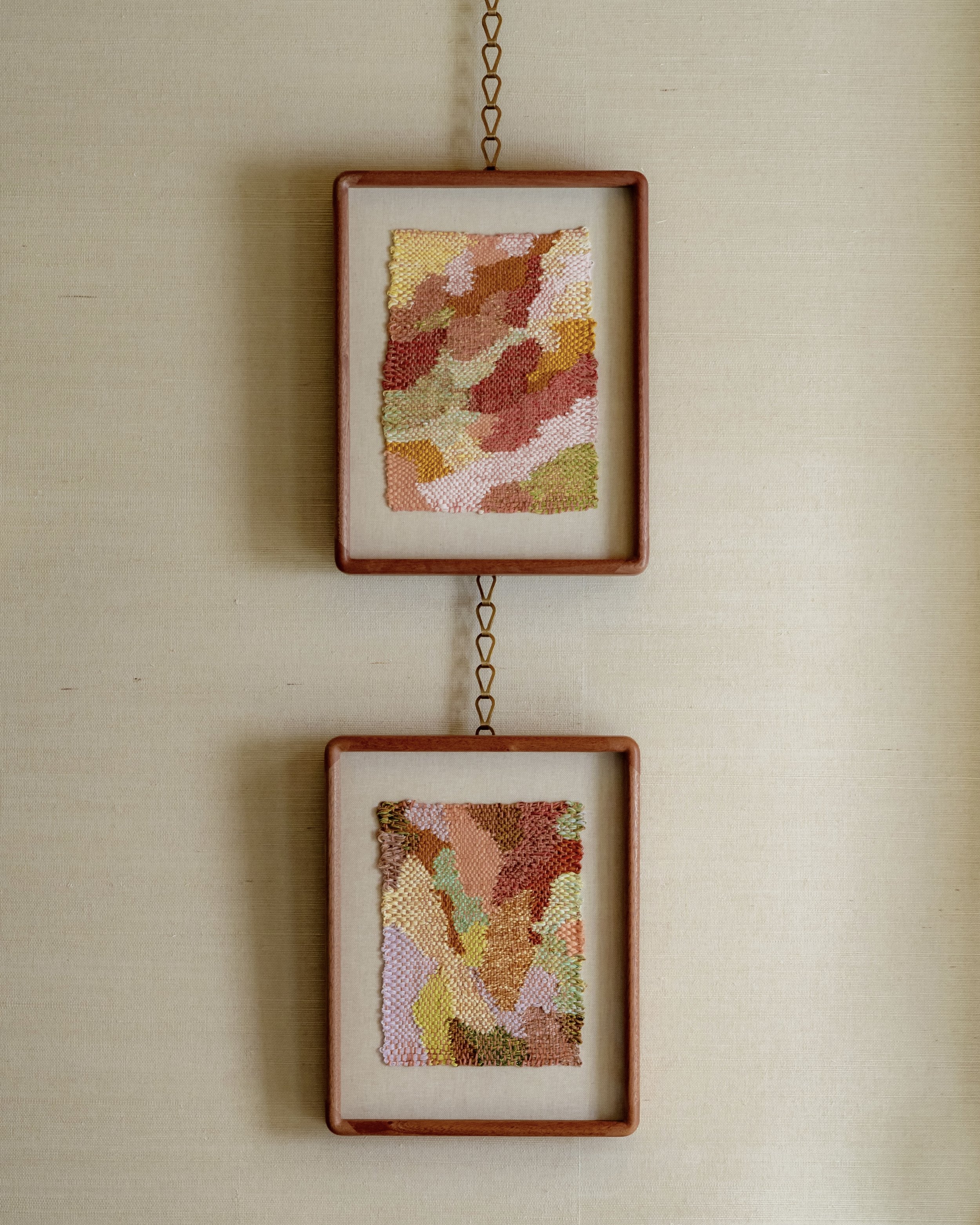 Weavings on display for 'Vibrations' with The Dot Project at AndObjects