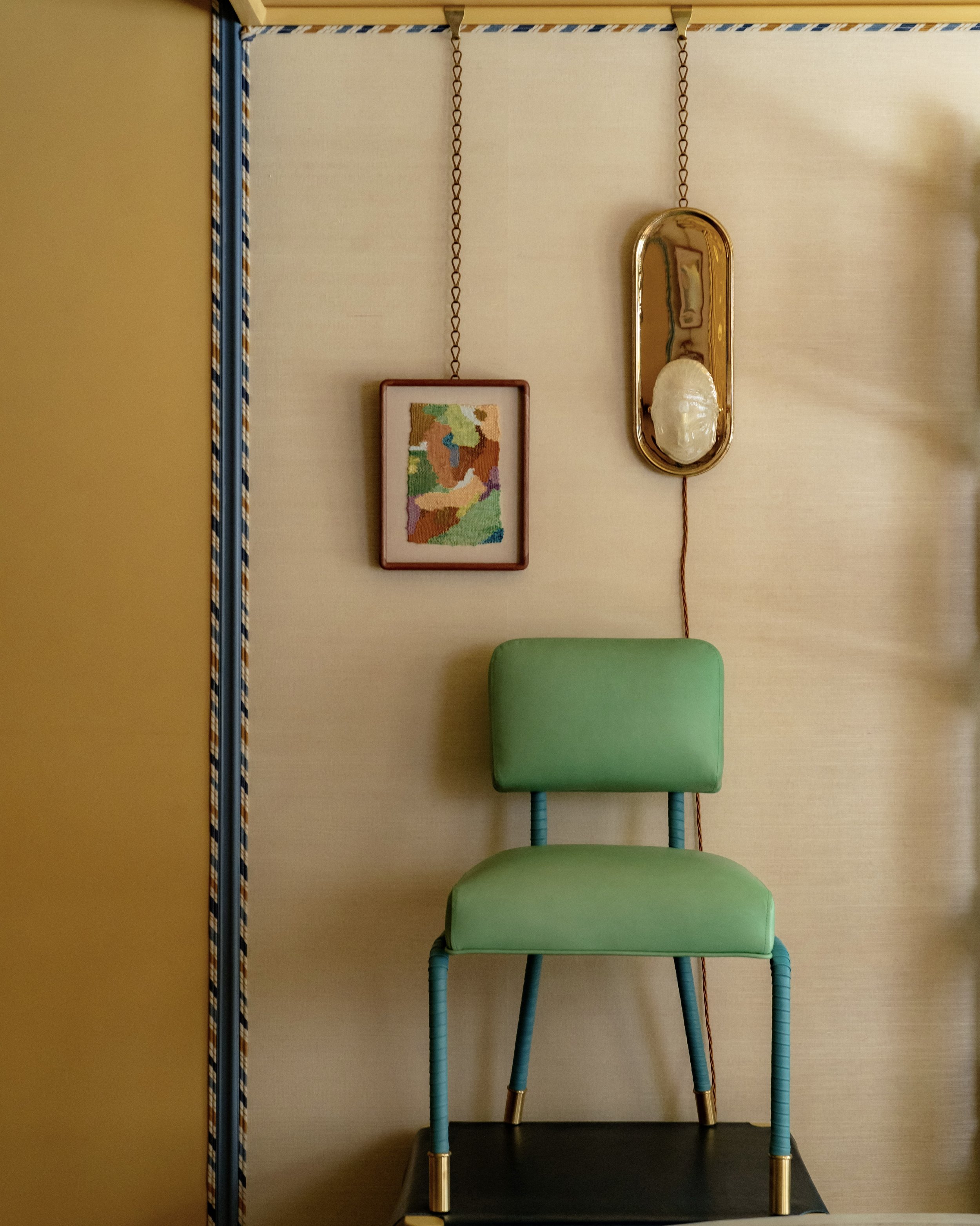 Weavings on display for 'Vibrations' with The Dot Project at AndObjects