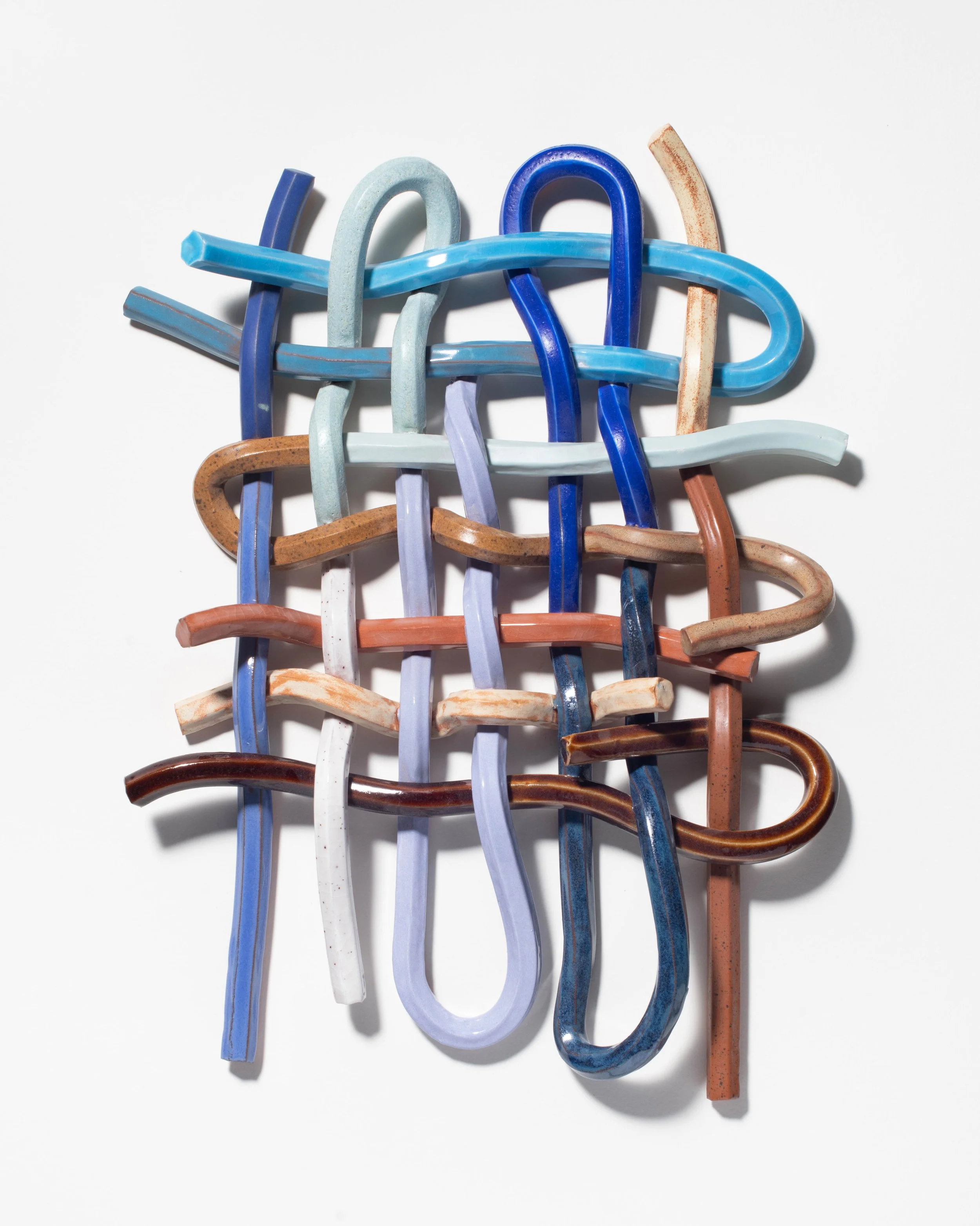 Clare Dudeney, Hold this with me, woven glazed ceramic sculpture, 46 x 34 x 6 cm, 2026 (crop).jpg