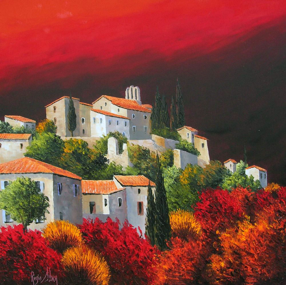 METHAMIS VILLAGE DU LUBERON oil, 24 x 24 in.