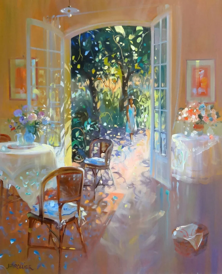 DANS LA SALLE À MANGER oil, 24 x 29 in.