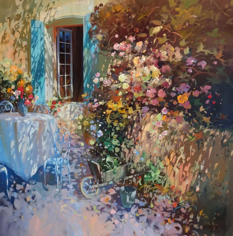 LA TABLE SOUS LA FENÊTRE oil, 32 x 32 in.
