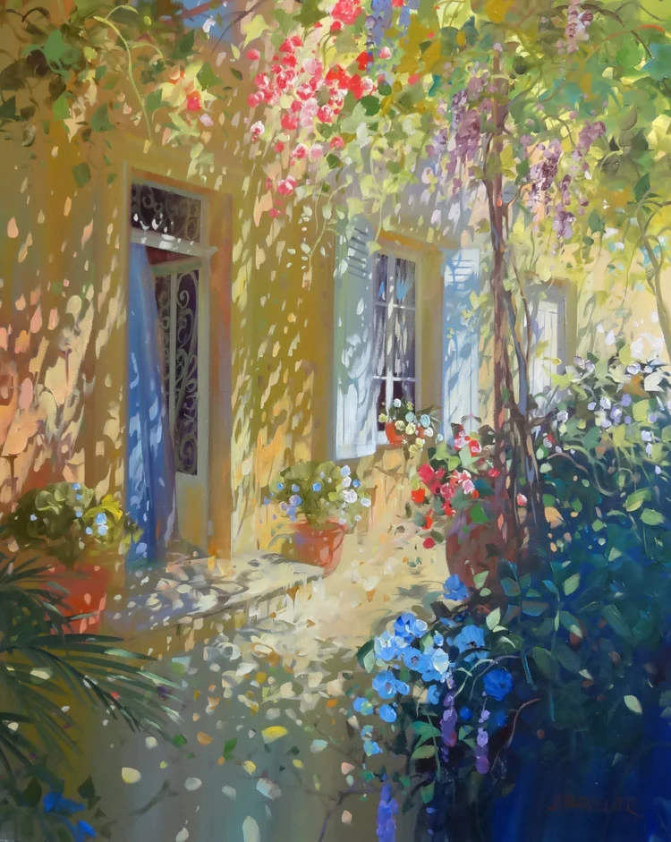 SOUS LA TONNELLE oil, 26 x 32 in.