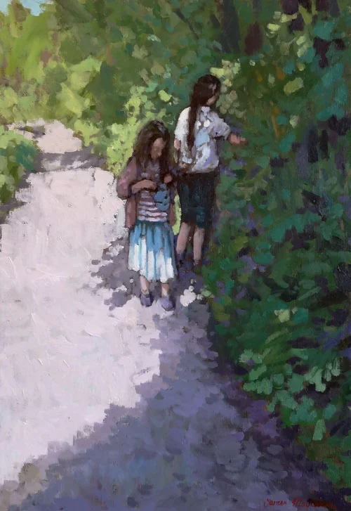 BLACKBERRIES oil, 15 x 22 in.