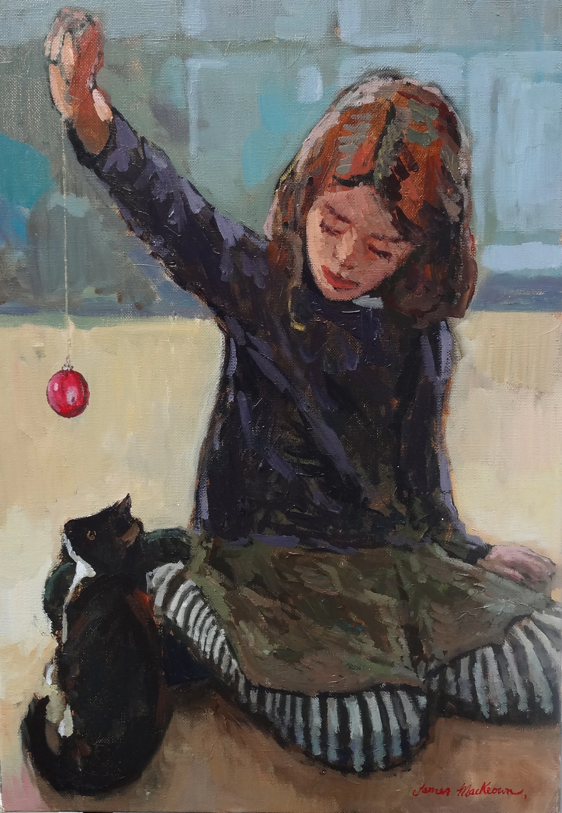 THE KITTEN oil, 15 x 22 in.