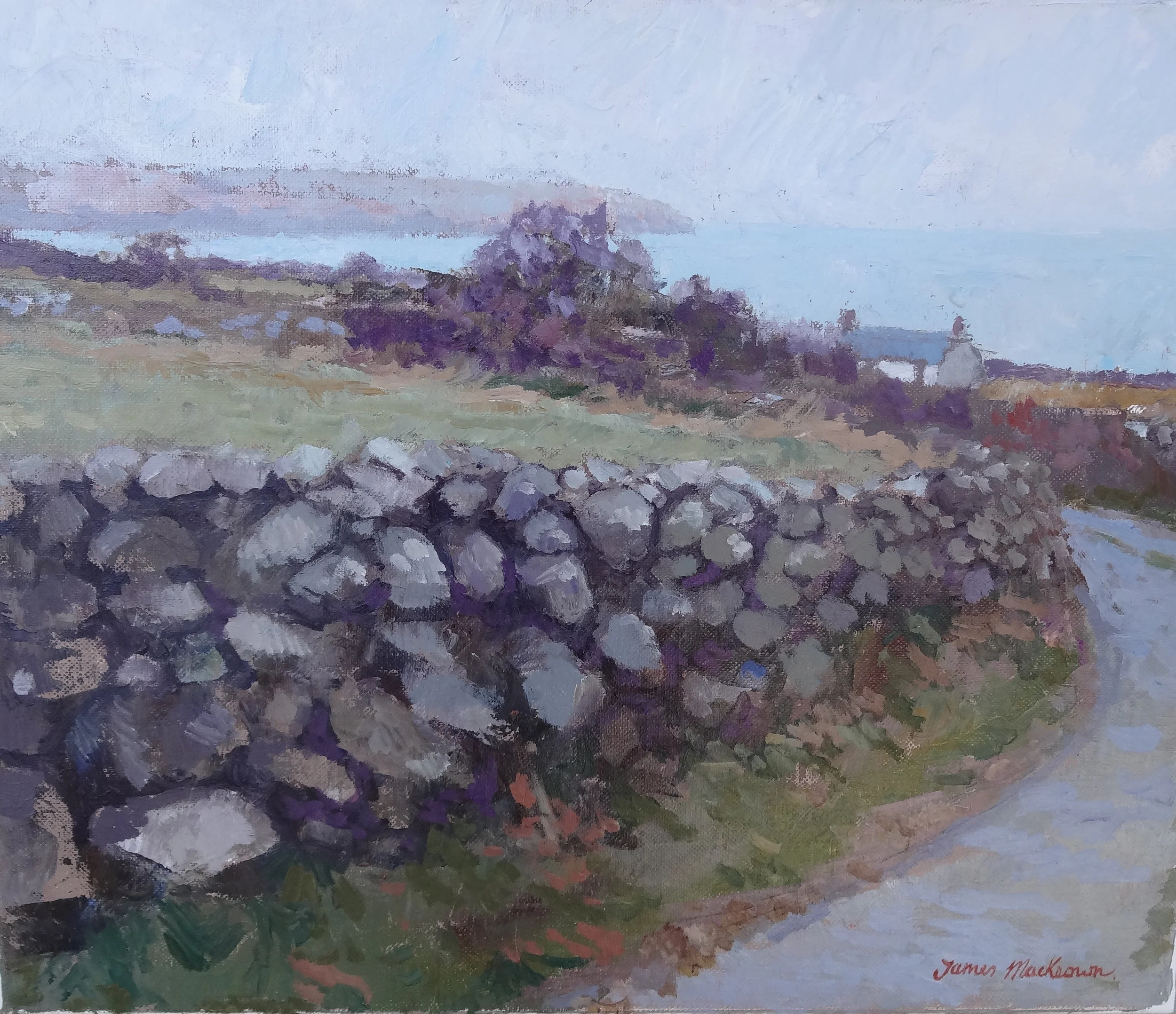 THE STONE WALL oil, 14 x 17 in.