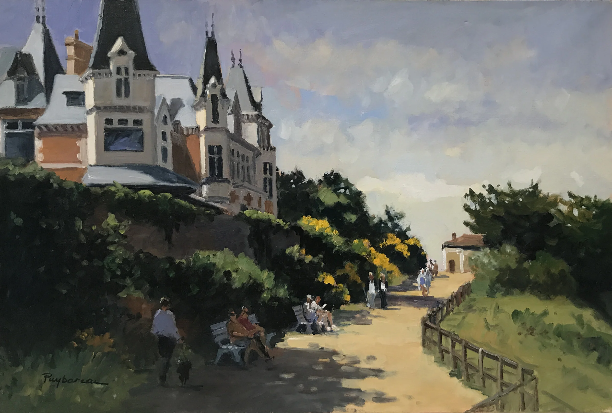 PROMENADE DE DINARD oil, 22x15 in.