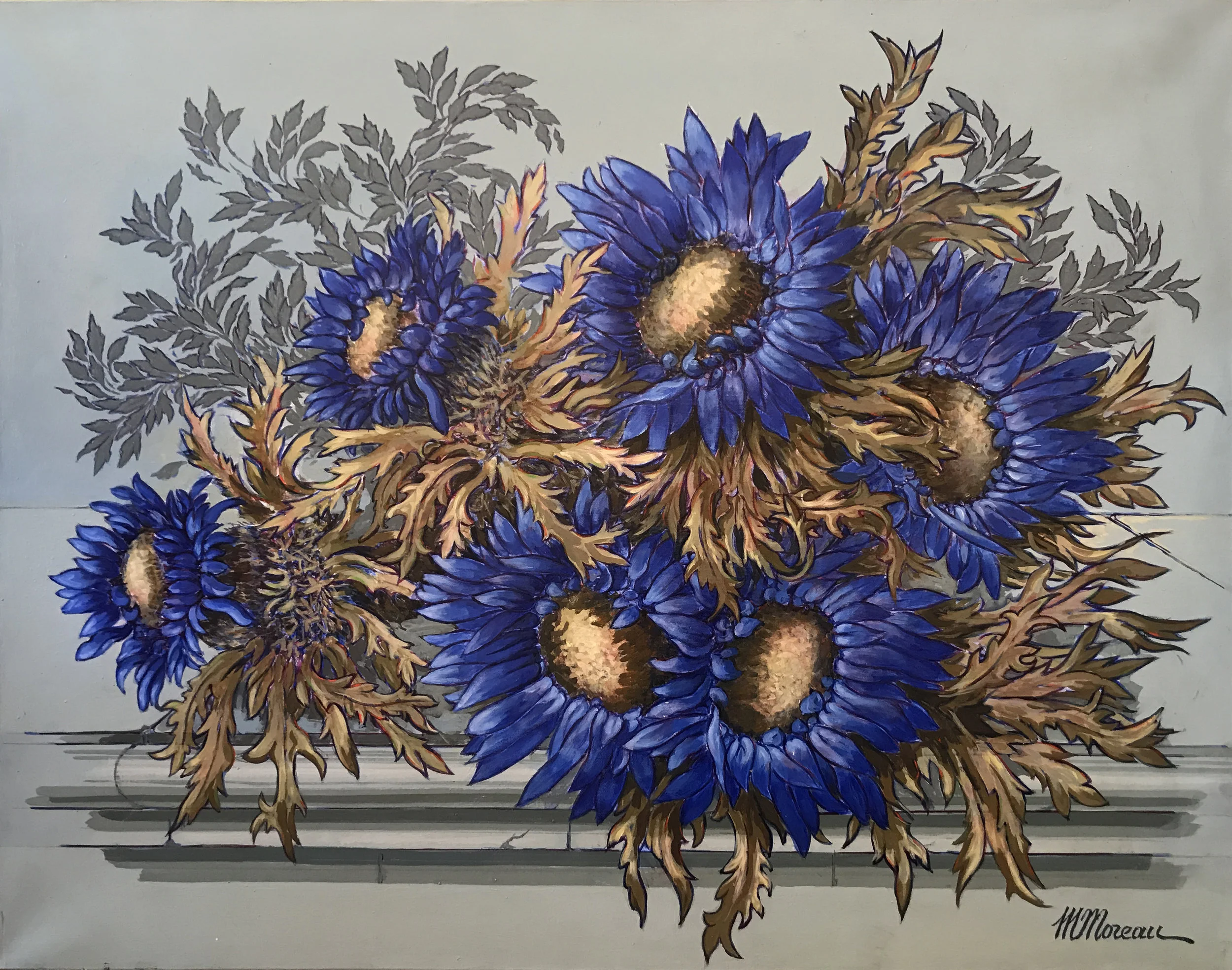 CHARDONS DE PROVENCE oil, 39 x 32 in.