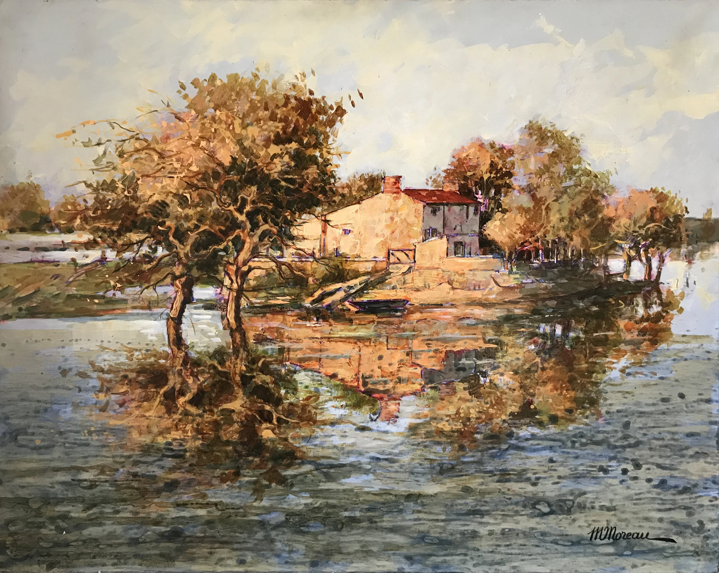 AUTOMNE SUR LA LOIRE oil, 36 x 29 in.