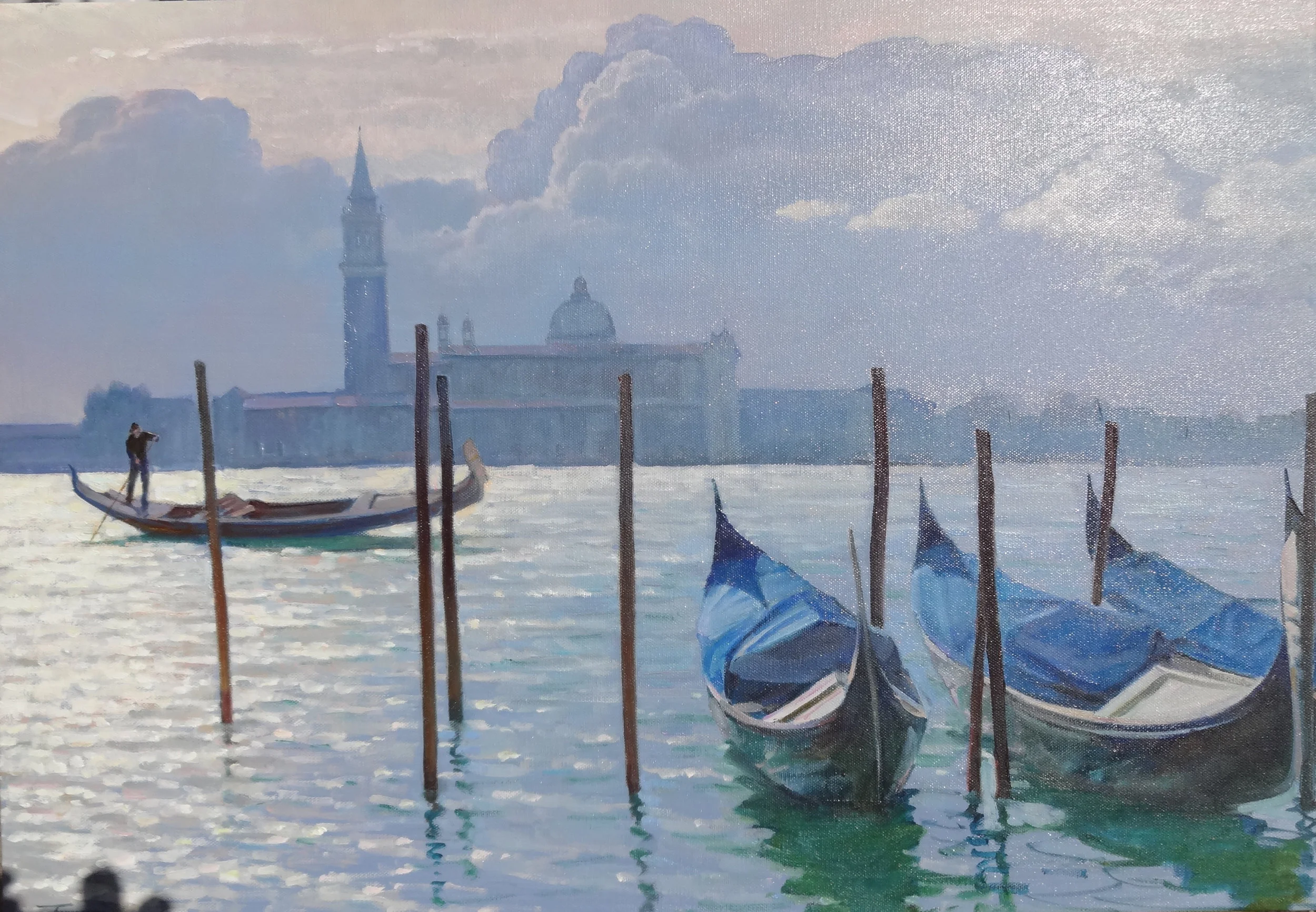 IN VENICE oil, 29 ¾ x 20 3/4