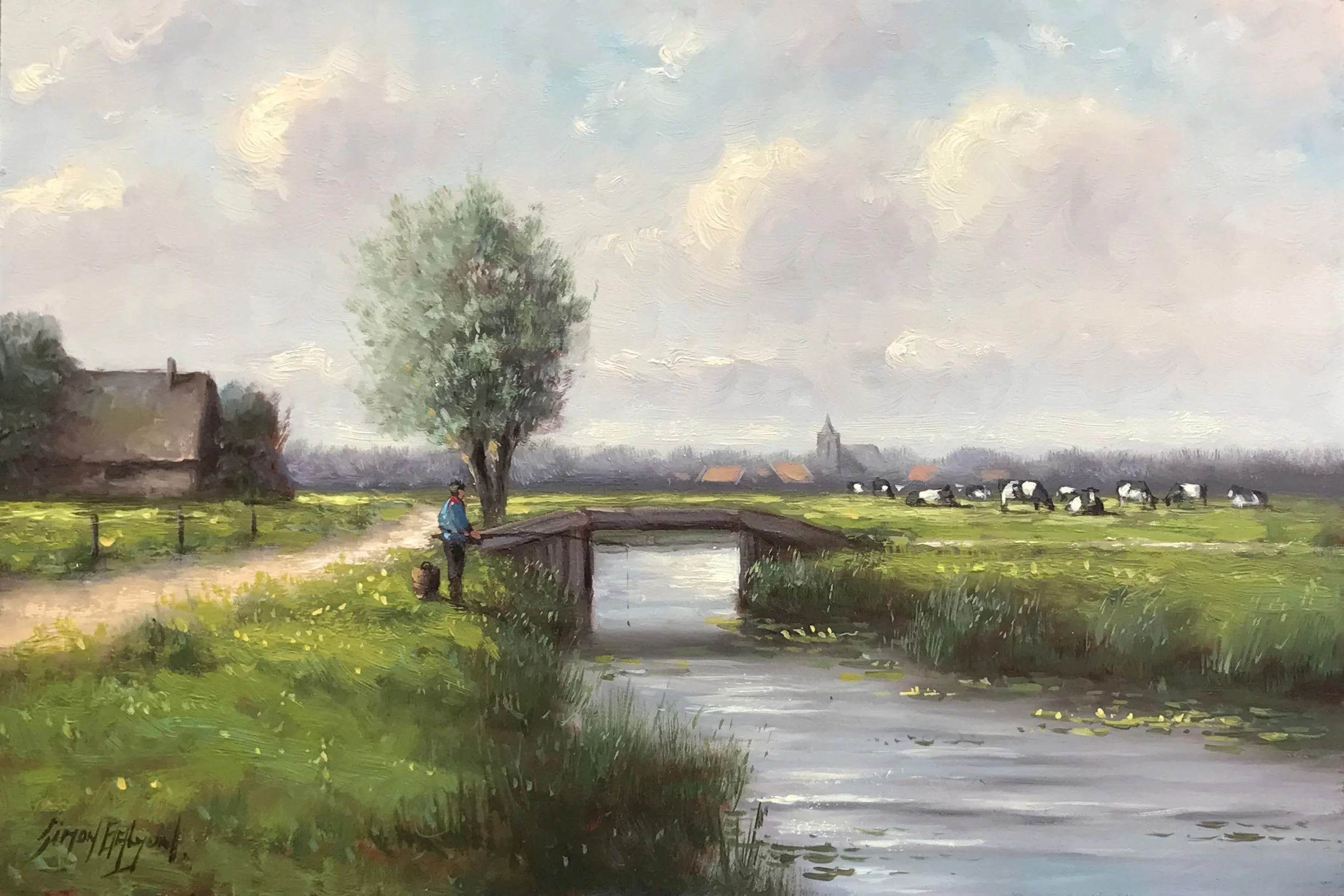 In The Polder oil on panel, 10 x 15 in.