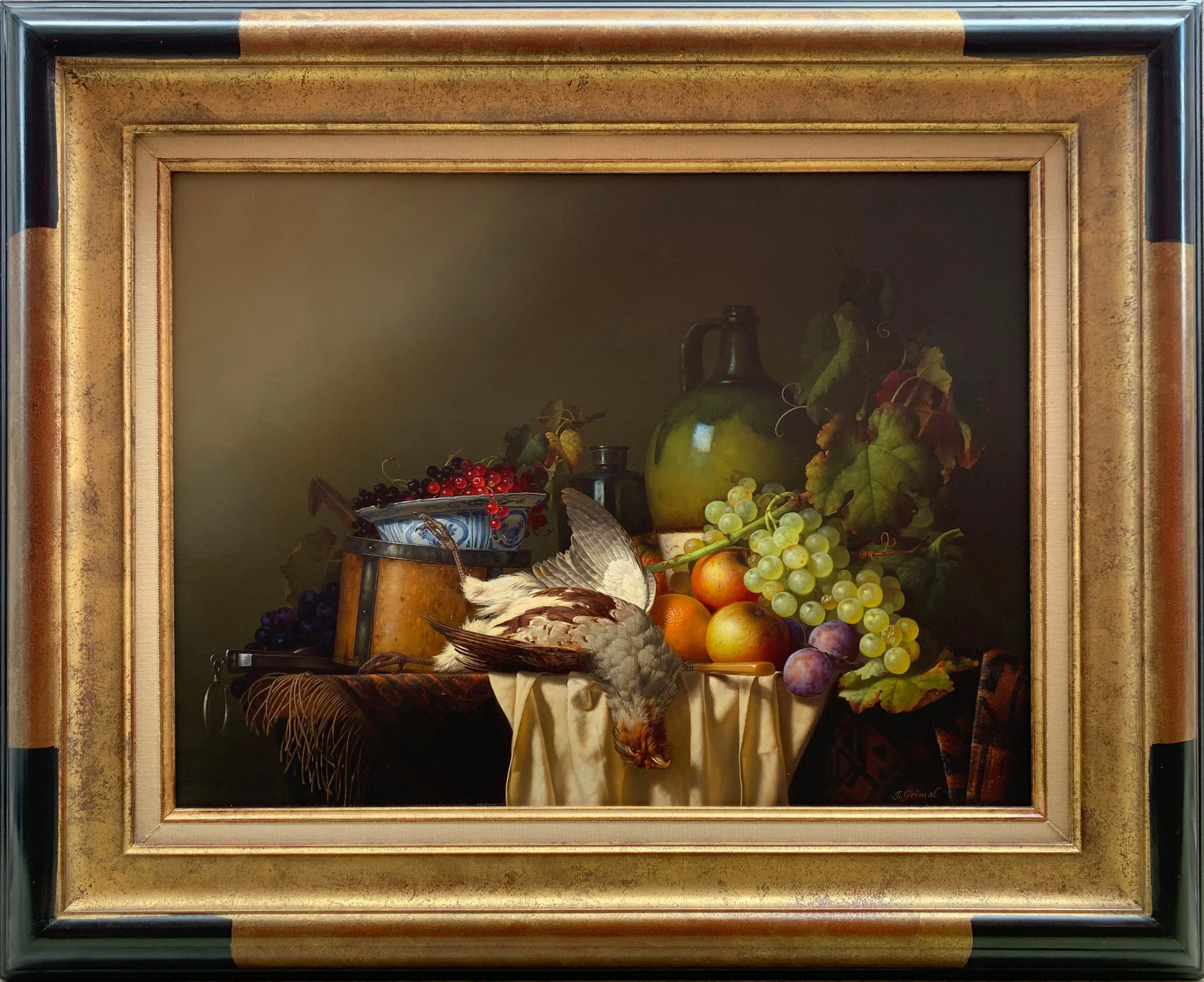 Composition des Fruits en Faison oil , 32.5 x 26 in. framed