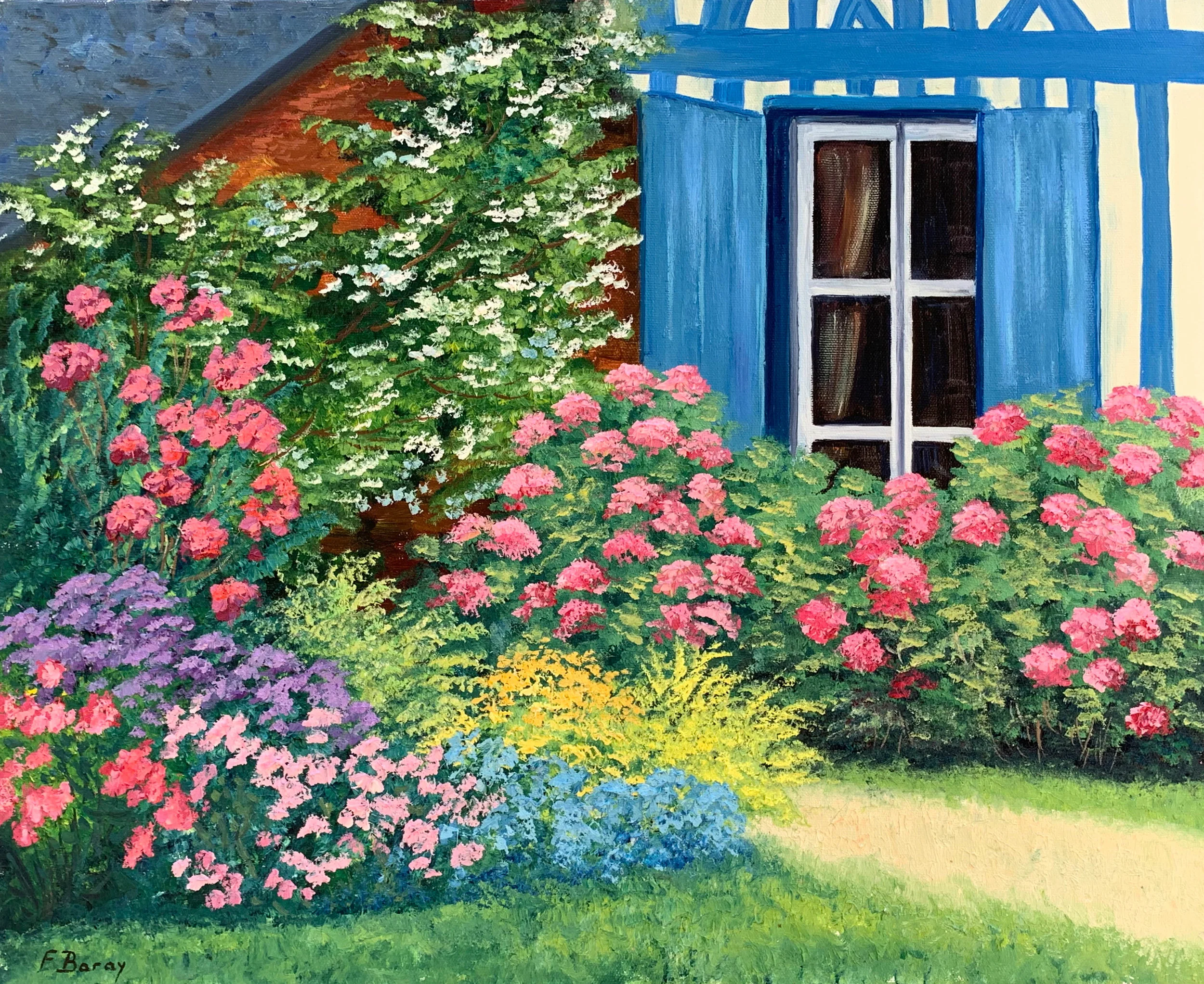 Le Jardin aux Volets Bleus oil, 22 x 18 in.