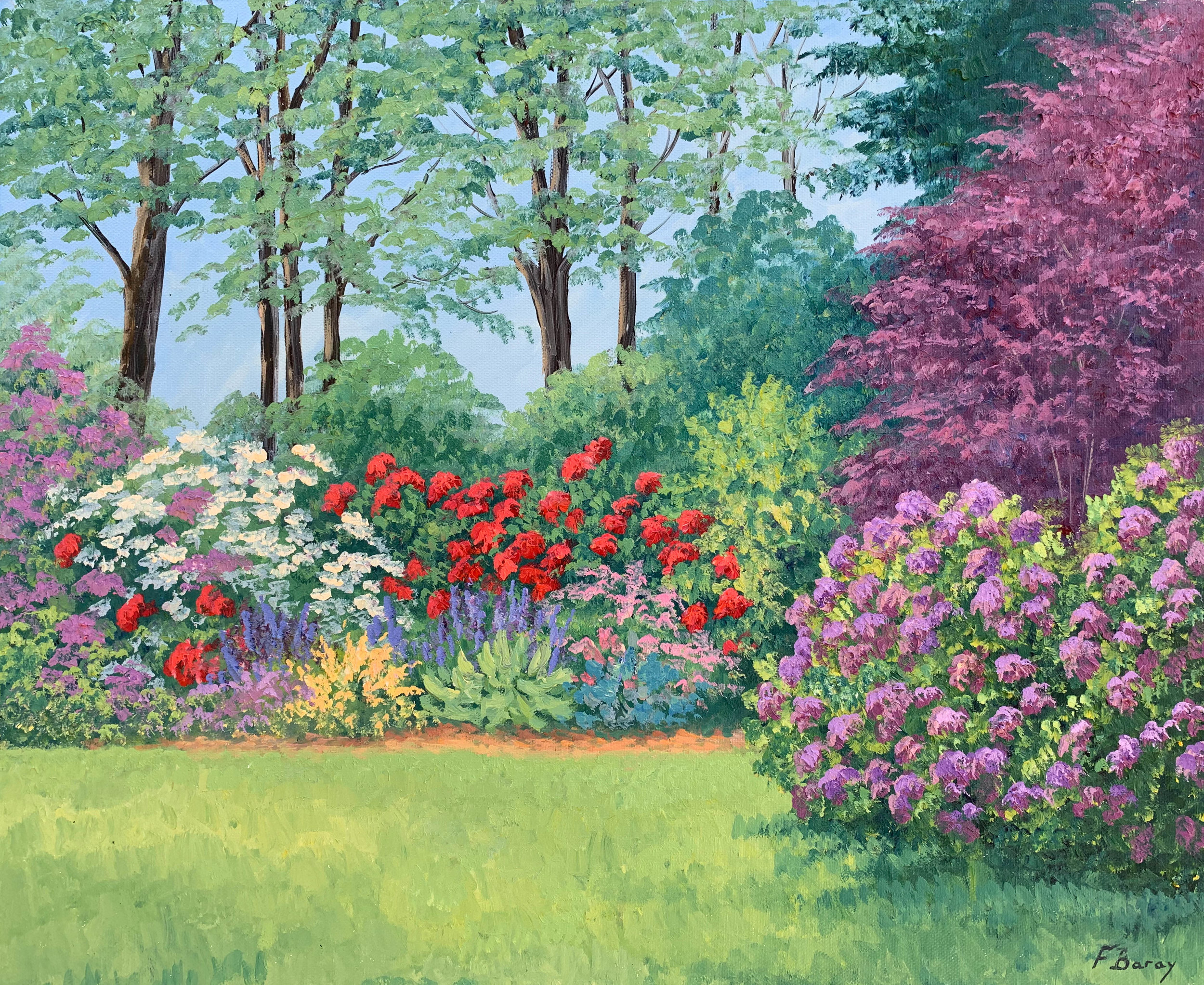 Les Rhododendrons oil, 22 x 18 in.