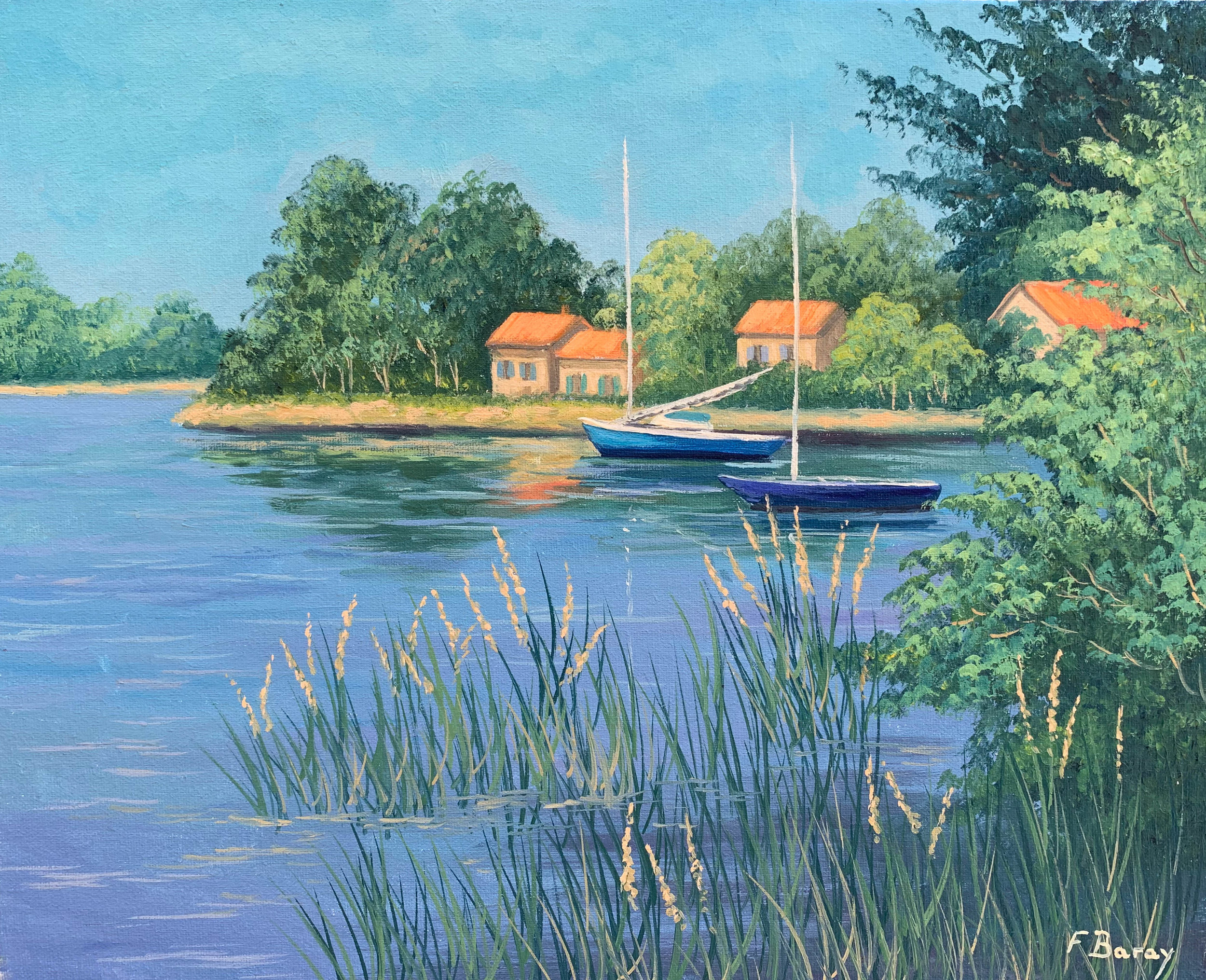 Plan d’Eau oil, 16 x 13 in.