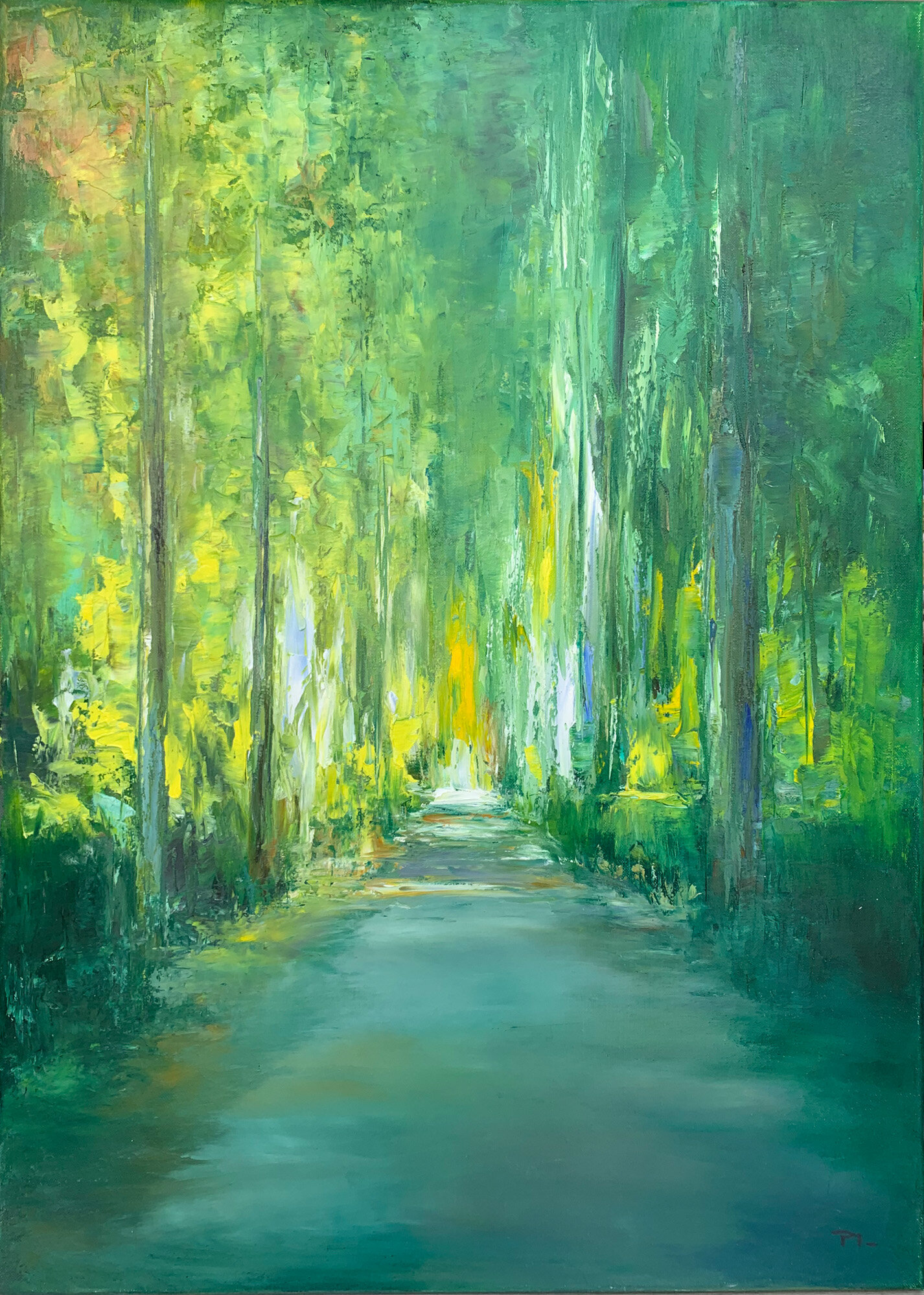 I WENT TO THE WOODS oil, 27.75 x 19.8 in.