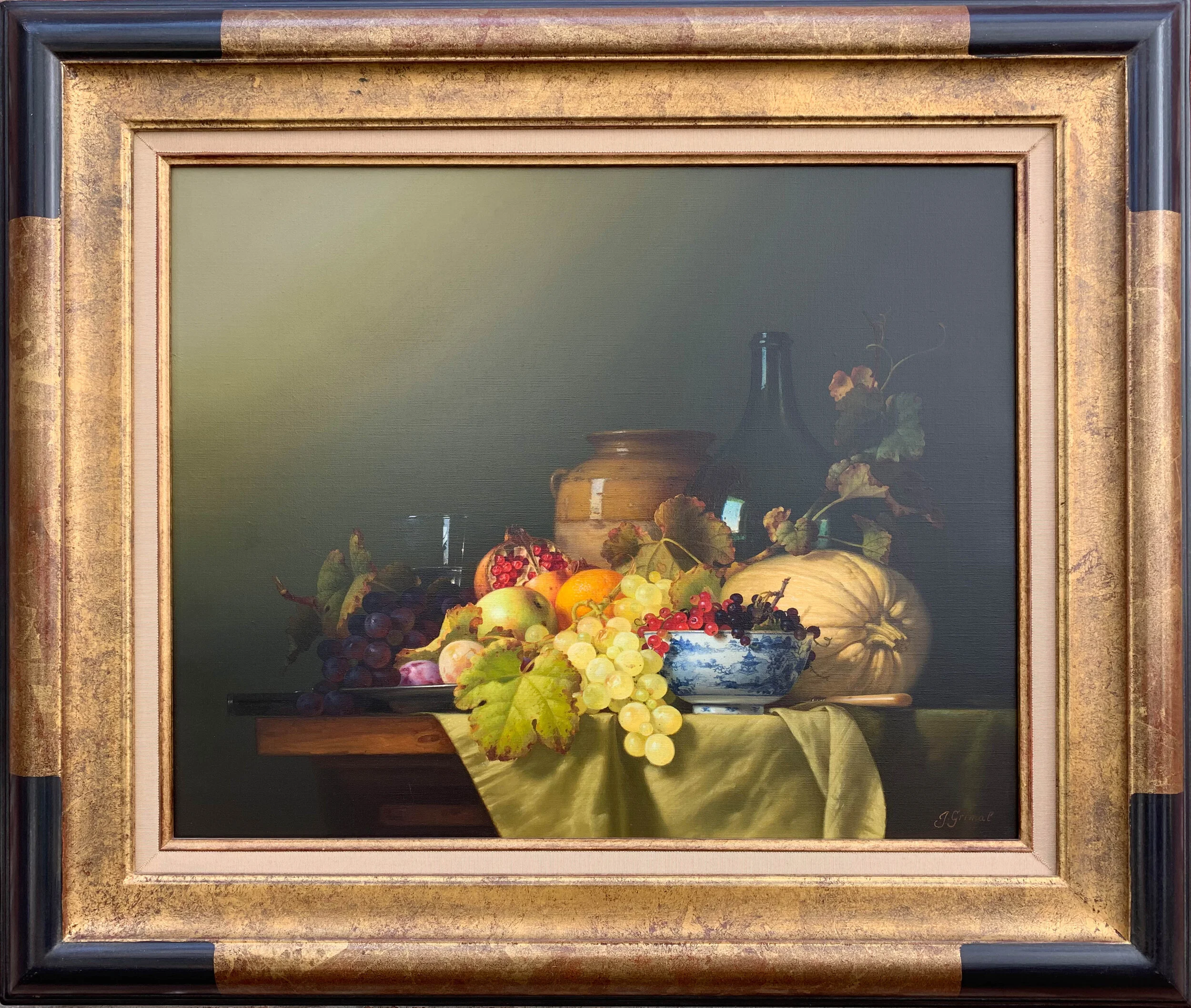 NATURE MORTE AVEC BOL CHINOIS ET POTIRONoil, 28 x 32.5 in framed