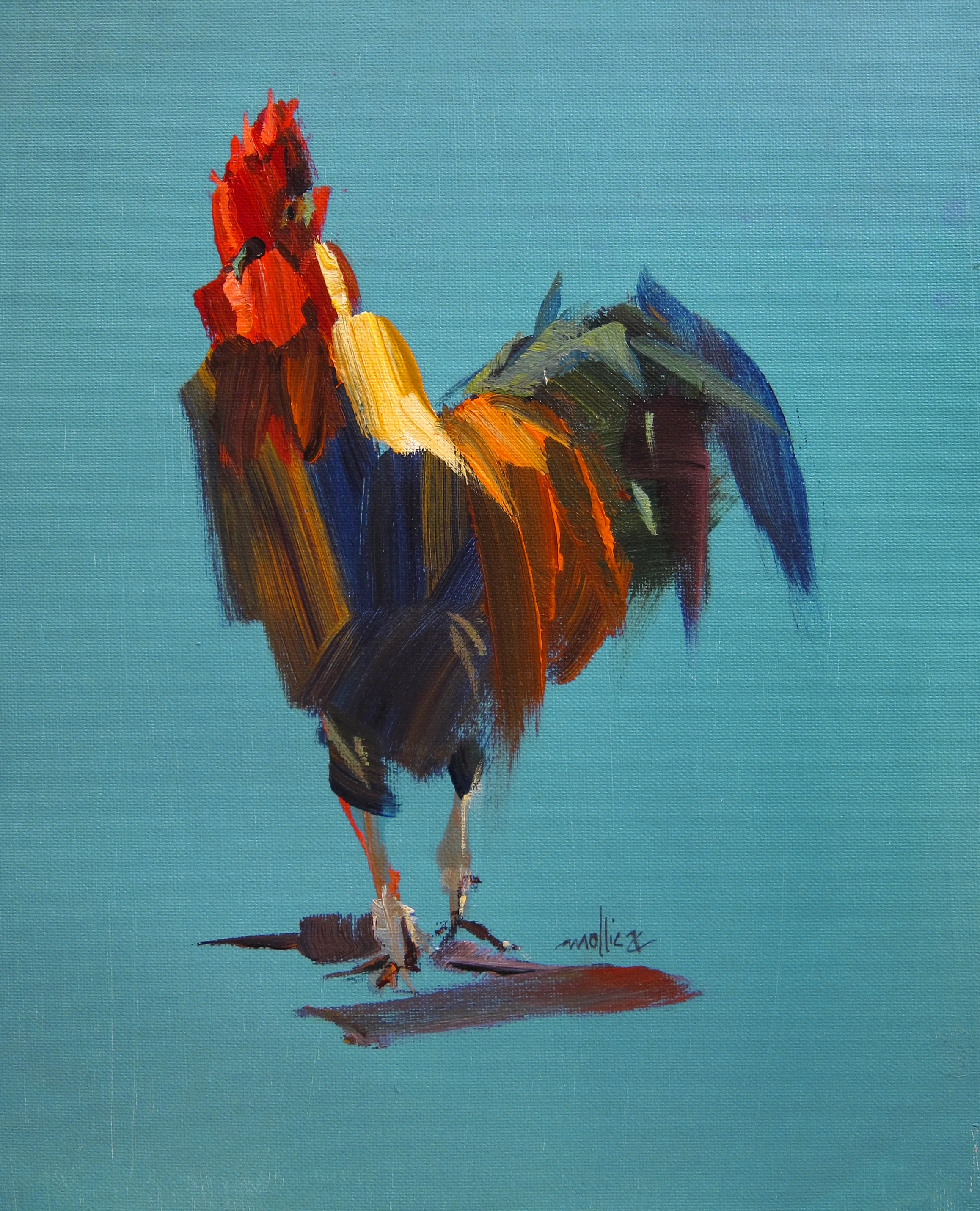 Truckin' Chicken 12x16" Acrylic SOLD