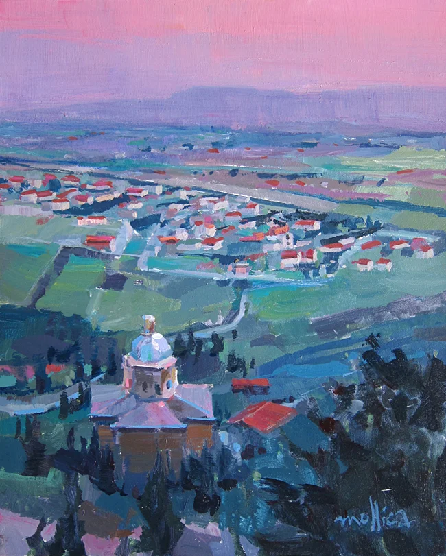 Pink Sunset in Tuscany