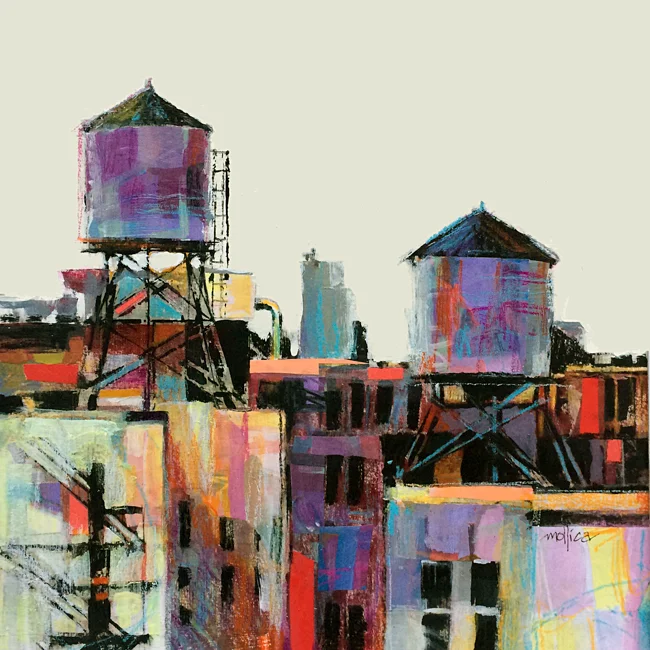 Watertowers 2 ( SOLD) 16x16 Acrylic